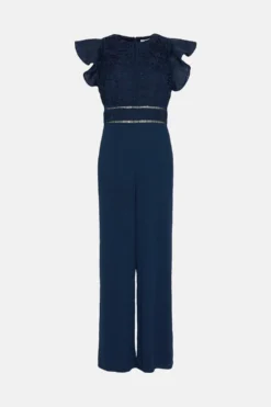 Coast Organza And Trim Insert Lace Top Jumpsuit -Coast Shop bcc03141 navy xl 3