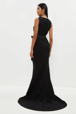 Coast Embroidered Bodice Puddle Hem Maxi Dress -Coast Shop bcc03237 black xl 2