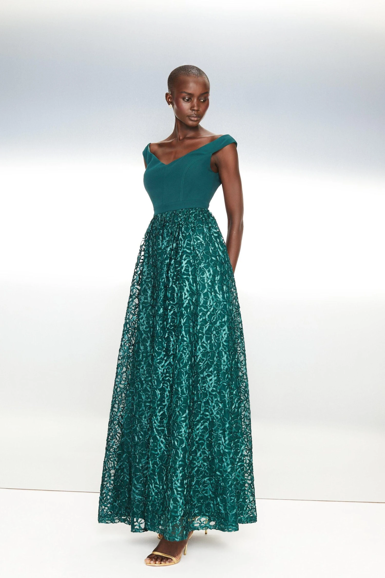 Coast Off Shoulder Embroidered Skirt Maxi Dress 1 Coast Off Shoulder Embroidered Skirt Maxi Dress