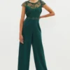 Coast Cap Sleeve Embroidered Top Wide Leg Jumpsuit