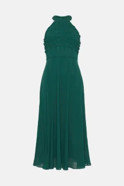 Coast 3d Floral Halter Neck Midi Dress -Coast Shop bcc03265 forest xl 3