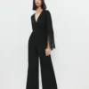 Coast Fringe Wrap Wide Leg Jumpsuit