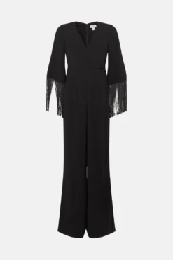 Coast Fringe Wrap Wide Leg Jumpsuit -Coast Shop bcc03335 black xl 3