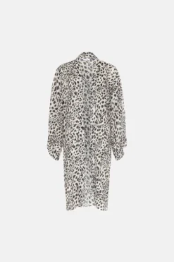 Coast Long Line Kimono Clipped Beach Cover -Coast Shop bcc03341 mono xl 3