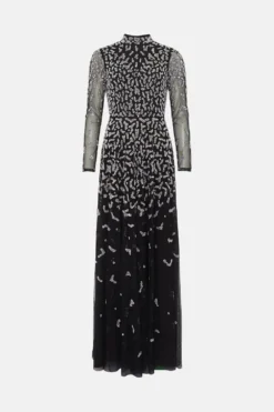 Coast Premium Leopard Sequin Ombre Maxi Dress -Coast Shop bcc03367 black xl 3