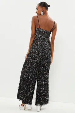 Coast Premium Multi Colour Sequin Jumpsuit -Coast Shop bcc03389 black xl 2