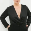 Coast Plus Size Satin Wrap Bodysuit​