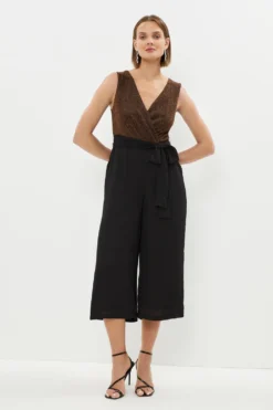 Coast Shimmer Wrap Top Fluid Trouser Jumpsuit