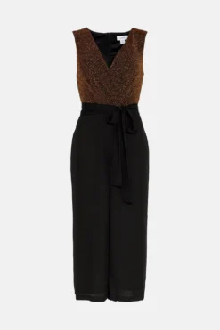 Coast Shimmer Wrap Top Fluid Trouser Jumpsuit -Coast Shop bcc03444 black xl 3