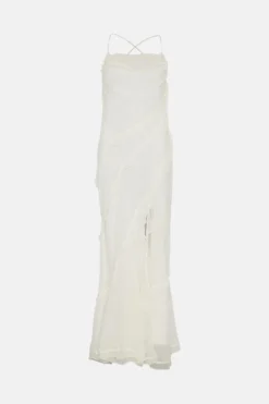 Coast Petite Ruffle Detail Tiered Hem Maxi Dress -Coast Shop bcc03494 ivory xl 4