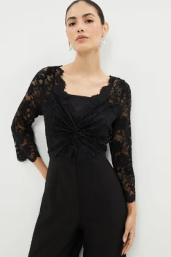 Coast Lace Twist Top Wide Leg Jumpsuit