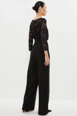 Coast Lace Twist Top Wide Leg Jumpsuit -Coast Shop bcc03505 black xl 2