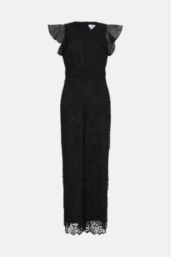 Coast Lace Jumpsuit With Organza Trim -Coast Shop bcc03509 black xl 3