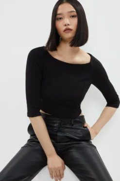 Coast Boat Neck 3/4 Sleeve Ponte Outfitter Top