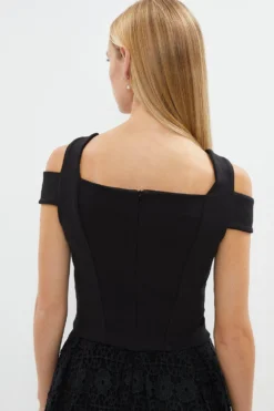 Coast Double Strap Ponte Outfitter Top -Coast Shop bcc03541 black xl 2