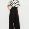 Coast Flute Sleeve Mono Spot Wide Leg Trouser Jumpsuit