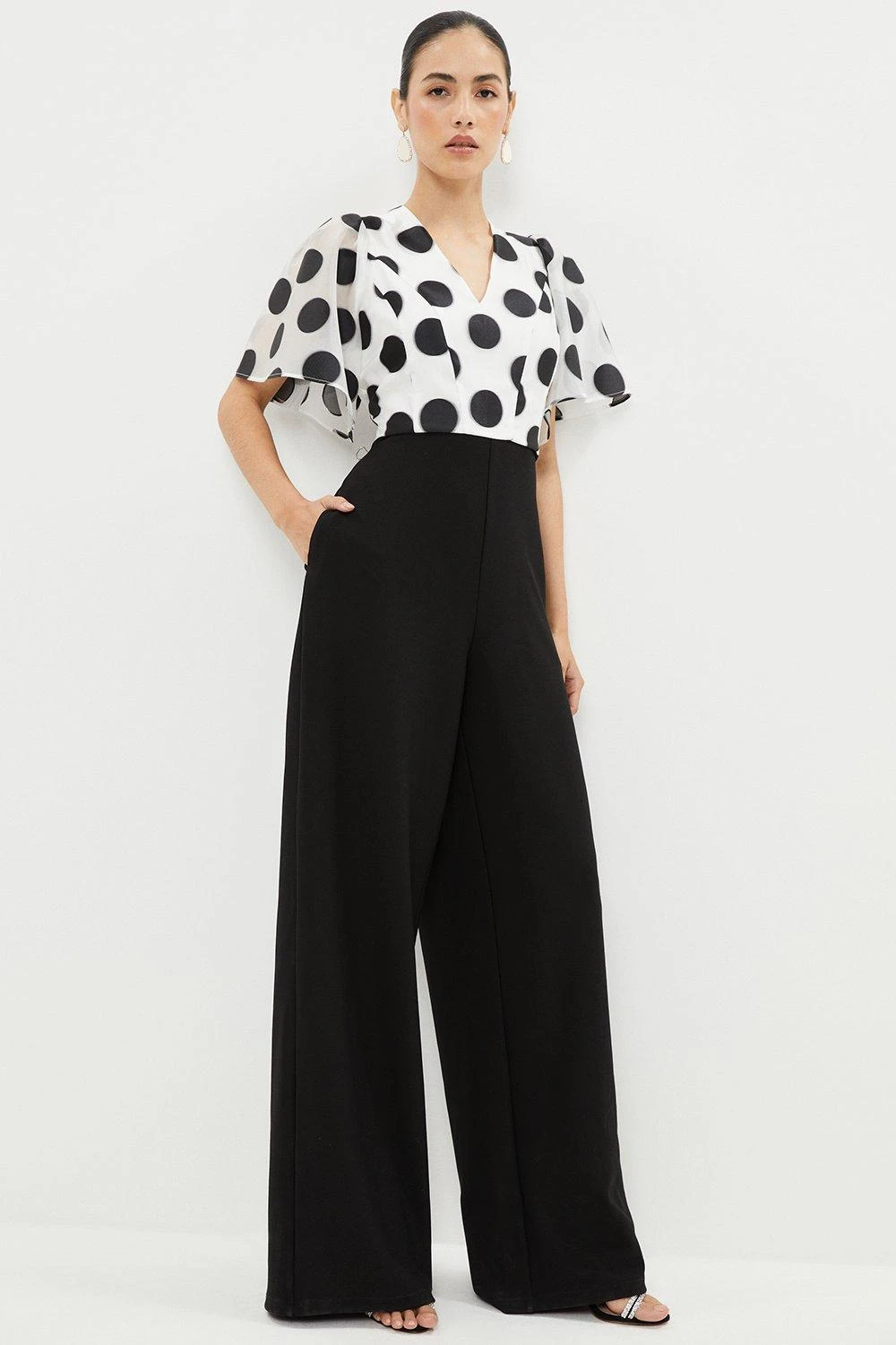 Coast Flute Sleeve Mono Spot Wide Leg Trouser Jumpsuit 1 Coast Flute Sleeve Mono Spot Wide Leg Trouser Jumpsuit