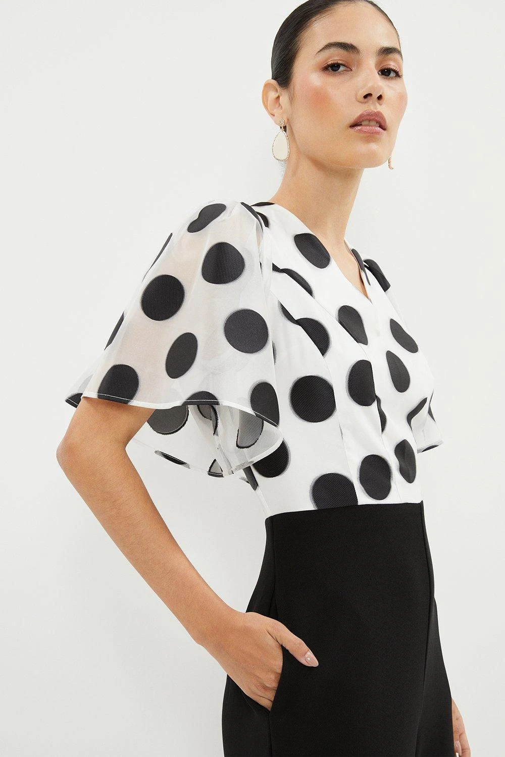 Coast Flute Sleeve Mono Spot Wide Leg Trouser Jumpsuit 2 Coast Flute Sleeve Mono Spot Wide Leg Trouser Jumpsuit - Image 2