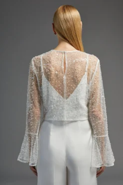 Coast Embellished Flounce Sleeve Top -Coast Shop bcc03591 ivory xl 2 scaled