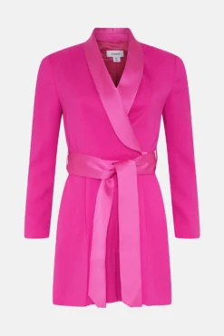 Coast Petite Blazer Wrap Playsuit With Belt -Coast Shop bcc03621 pink xl 3