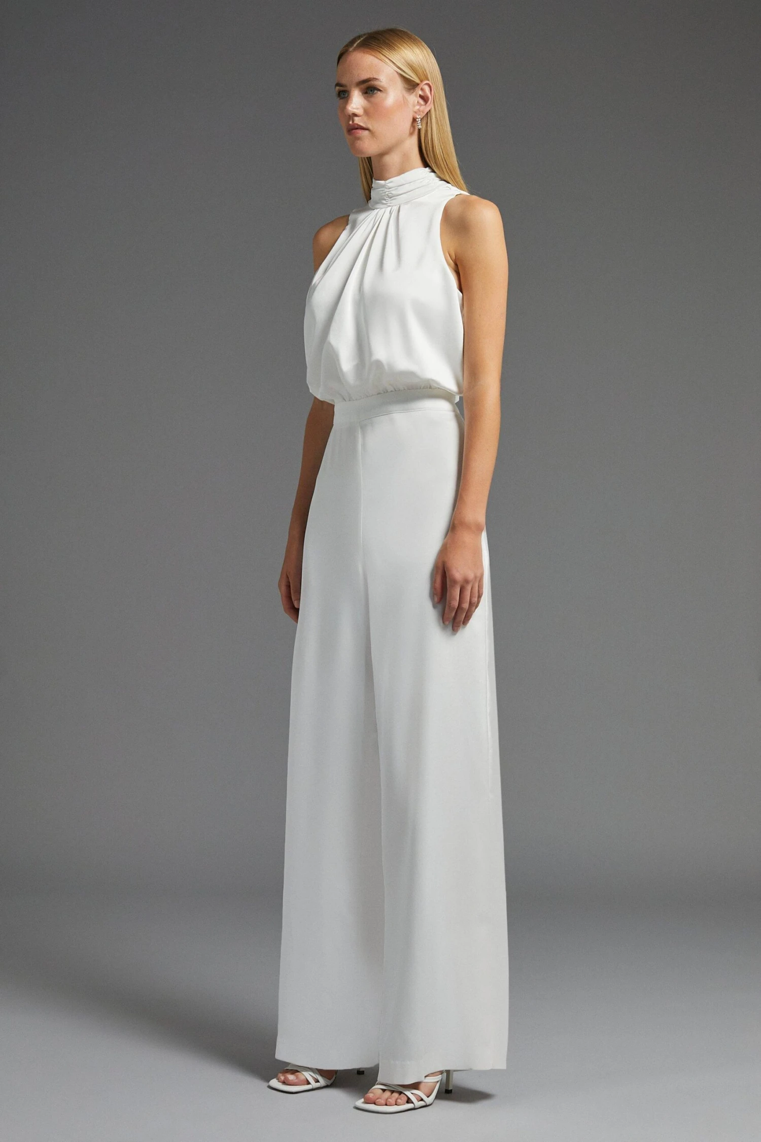 Coast Bow Back Blouson Top Wide Leg Satin Jumpsuit 2 Coast Bow Back Blouson Top Wide Leg Satin Jumpsuit - Image 2