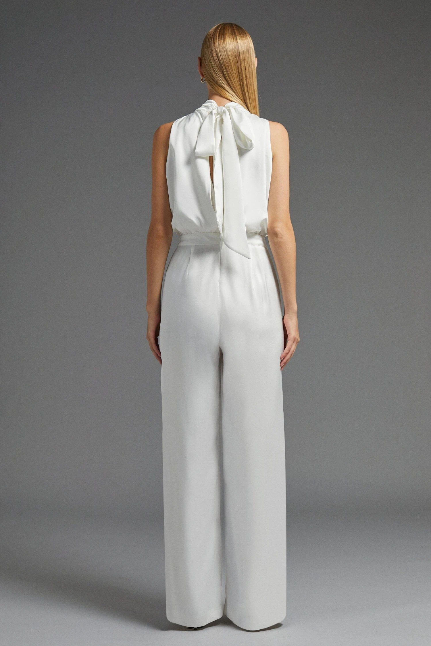 Coast Bow Back Blouson Top Wide Leg Satin Jumpsuit 3 Coast Bow Back Blouson Top Wide Leg Satin Jumpsuit - Image 3