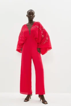 Coast All Over Beaded V Neck Kimono Jumpsuit