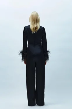 Coast Drape Front Feather Cuff Jumpsuit -Coast Shop bcc03665 black xl 2 scaled
