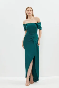 Coast Drape Sleeve Corset Maxi Dress