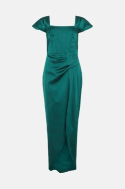 Coast Drape Sleeve Corset Maxi Dress -Coast Shop bcc03683 emerald xl 3
