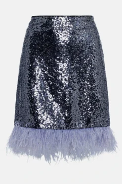 Coast Feather Contrast Hem Mini Skirt -Coast Shop bcc03767 black xl 3