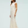 Coast Cap Sleeve Lace Fishtail Hem Maxi Dress