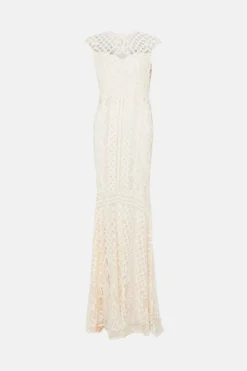 Coast Cap Sleeve Lace Fishtail Hem Maxi Dress -Coast Shop bcc03837 ivory xl 3