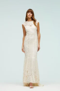 Coast Cap Sleeve Lace Fishtail Hem Maxi Dress -Coast Shop bcc03837 ivory xl 4 scaled