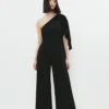 Coast One Shoulder Cape Sleeve Jumpsuit