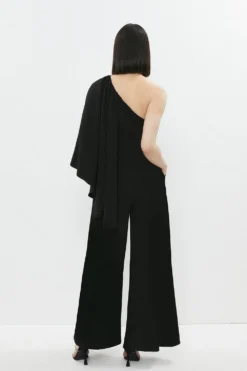 Coast One Shoulder Cape Sleeve Jumpsuit -Coast Shop bcc03853 black xl 2