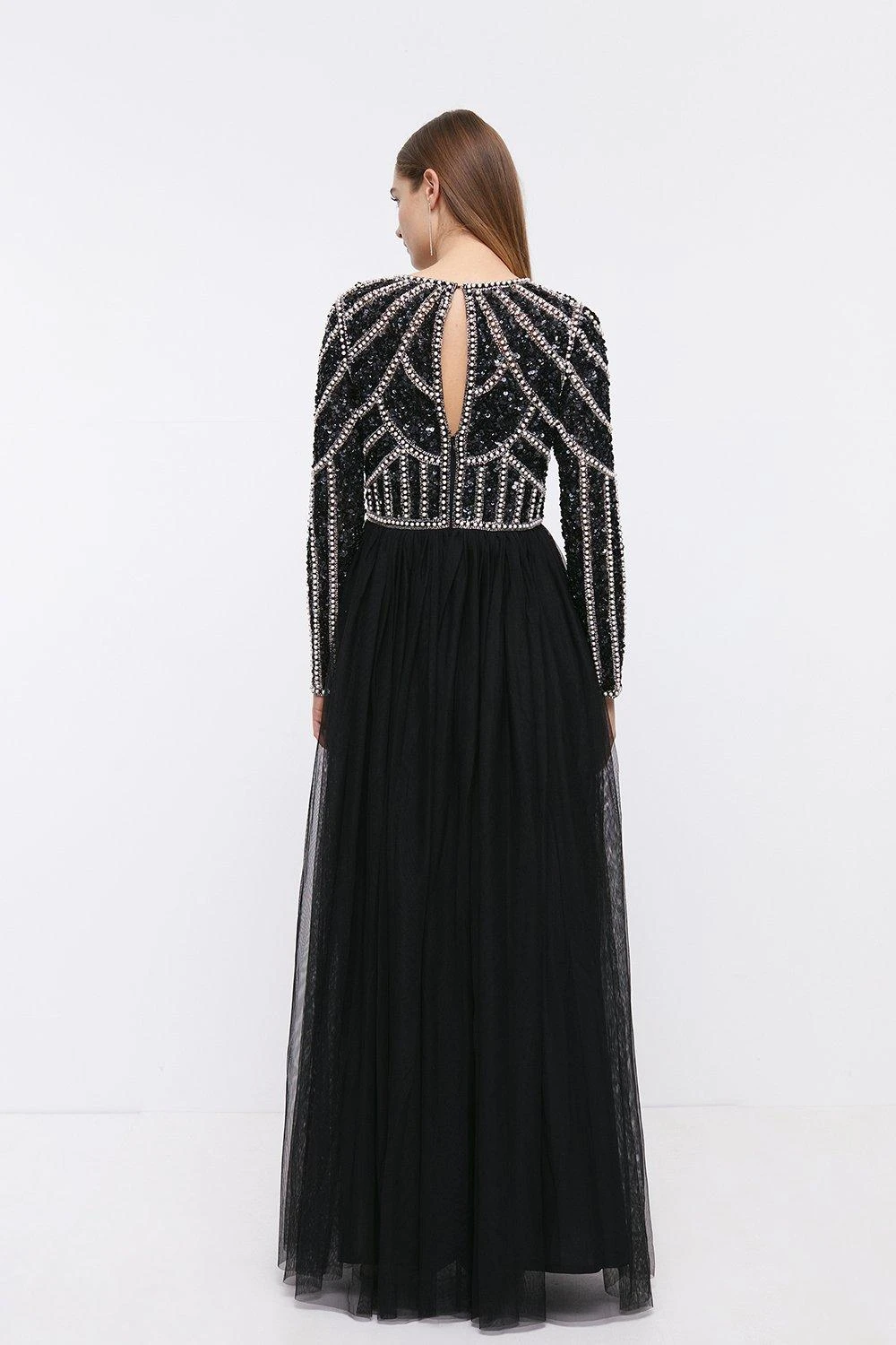 Coast Pearl Embellished Bodice Tulle Skirt Dress 3 Coast Pearl Embellished Bodice Tulle Skirt Dress - Image 3