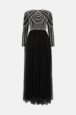 Coast Pearl Embellished Bodice Tulle Skirt Dress 8 Coast Pearl Embellished Bodice Tulle Skirt Dress -Coast Shop bcc03855 black xl 3