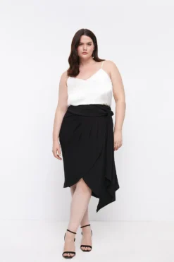 Coast Plus Size Wrap Drape Midi Skirt