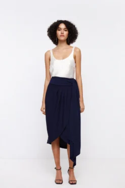 Coast Wrap Drape Midi Skirt