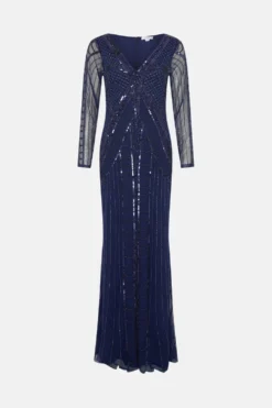 Coast Embellished V Neck Maxi Dress​ -Coast Shop bcc03952 navy xl 3