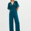 Coast Jumpsuit With Beaded Cape Sleeve