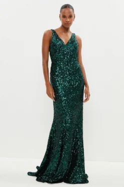 Coast Sequin Fishtail Maxi Dress