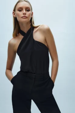 Coast Cross Front Satin Bodysuit