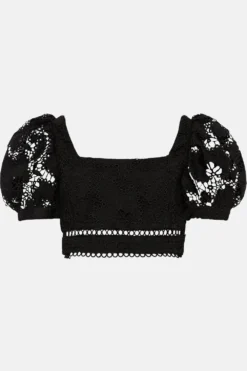 Coast Lace Puff Sleeve Top -Coast Shop bcc04055 black xl 3