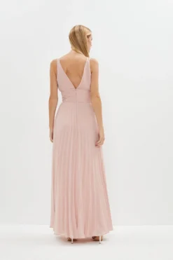 Coast Double Strap Pleated Skirt Maxi Dress -Coast Shop bcc04095 rose xl 2