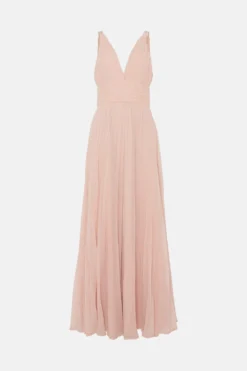 Coast Double Strap Pleated Skirt Maxi Dress -Coast Shop bcc04095 rose xl 3