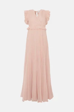 Coast Frill Shoulder Pleated Skirt Maxi Dress -Coast Shop bcc04096 rose xl 3