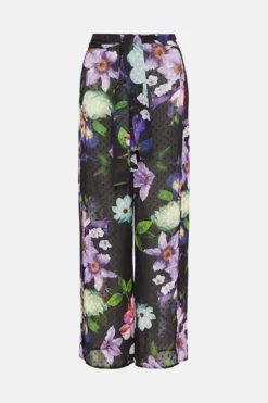 Coast Printed Clipped Side Split Beach Cover Trousers -Coast Shop bcc04100 black xl 3