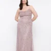 Coast Plus Size Cowl Neck Strappy Sequin Maxi Dress